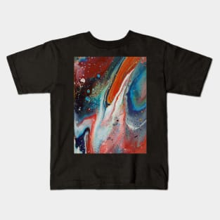 Galaxy ( Acrylic Pour ) Kids T-Shirt